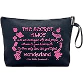 Wonderland Fairy Tale Funny Cosmetic Bag, Canvas Toiletry Storage Pouch Travel Zipper Makeup Bag, Wonderland Movie Lover Gifts, Birthday Gifts for Sister Bestie Friends BBF Coworker Fairy Tale Fans