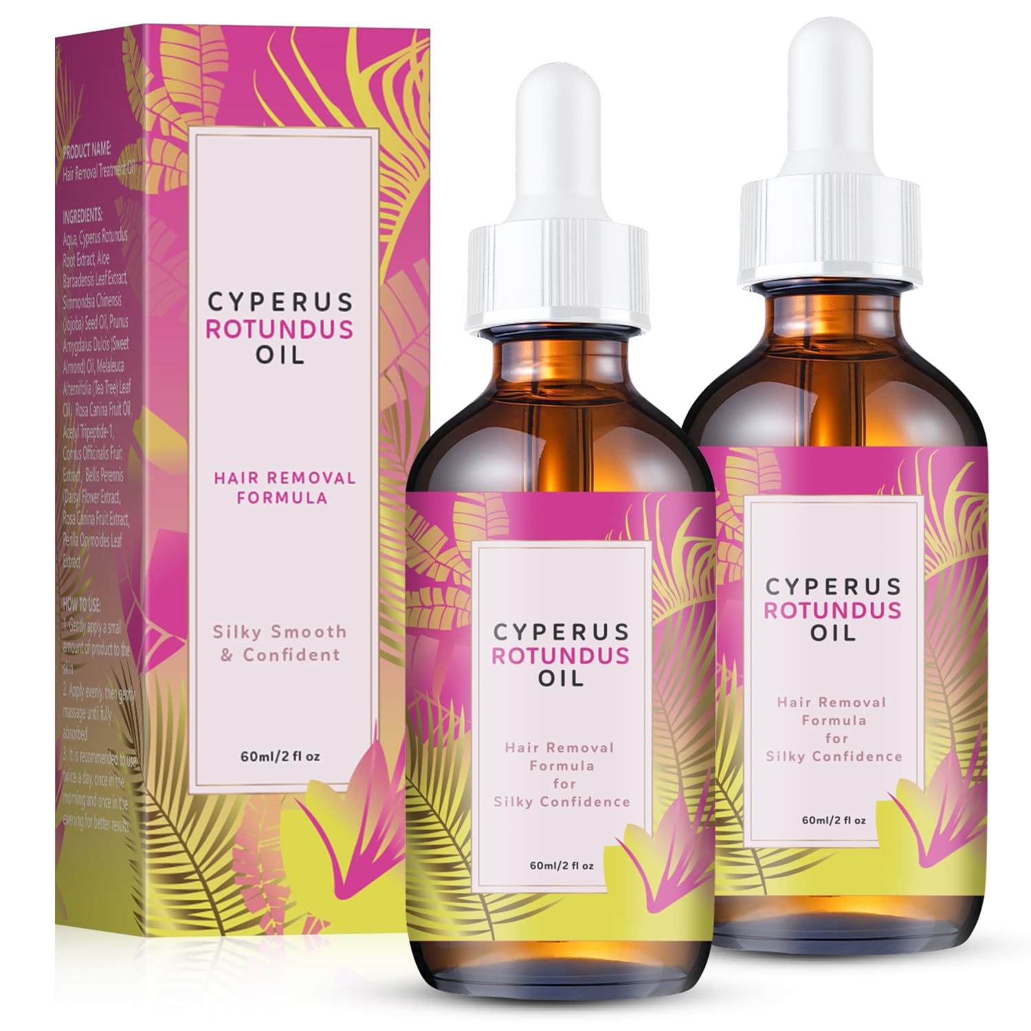 Photo 1 of 2PCS Cyperus Rotundus Oil, Natural Cyperus Rotundus Oil For Hair Remova Ideal for All Skin Types