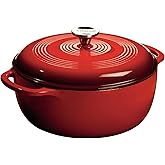 Lodge Essential Enamel Cast Iron Dutch Oven 6 Quarts - Perfect for Bread Baking, Braising, Marinating & Slow Cooking, Feature