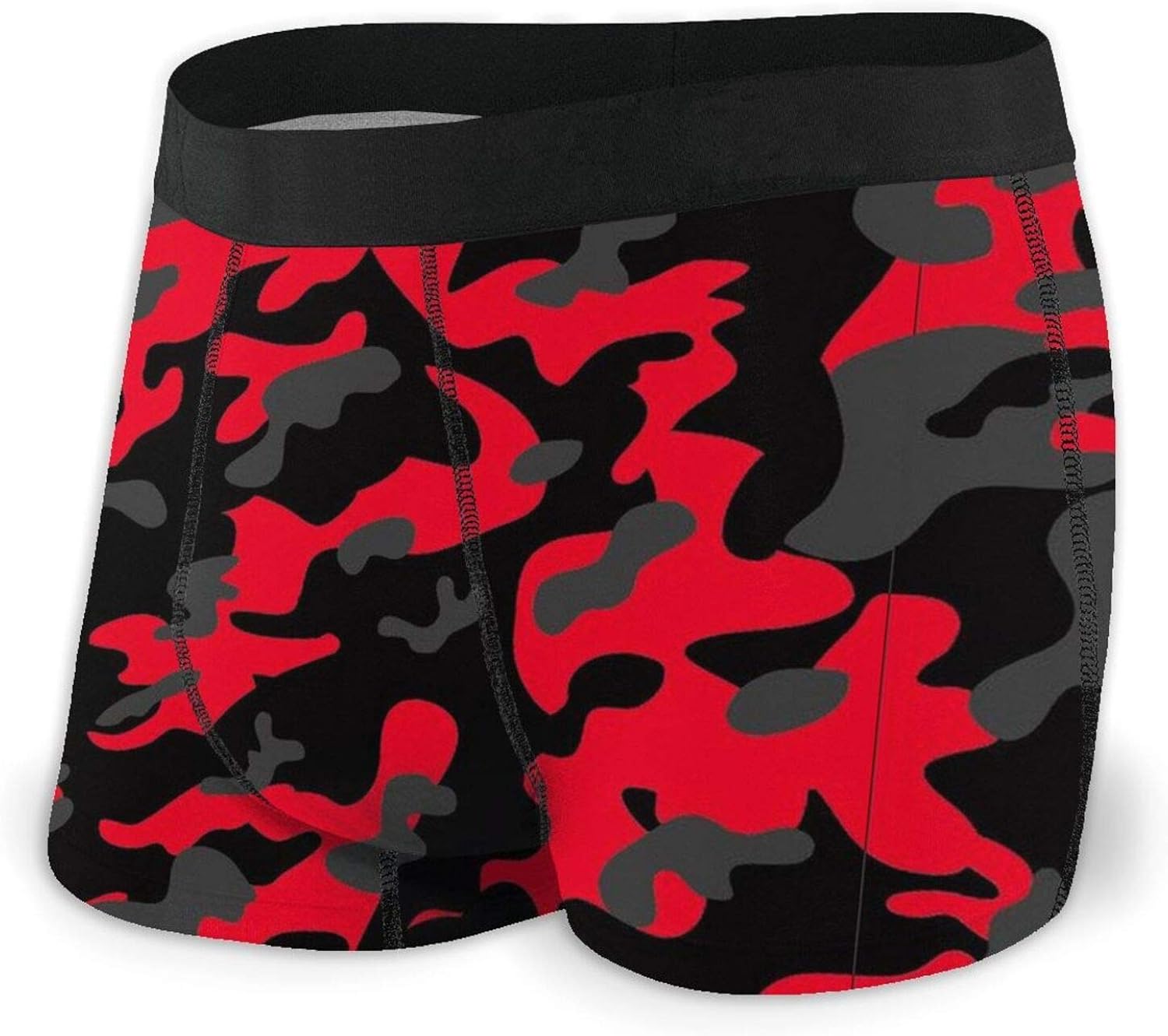 Red Camouflage Men's Quick Dry Polyester Spandex Boxer Brief