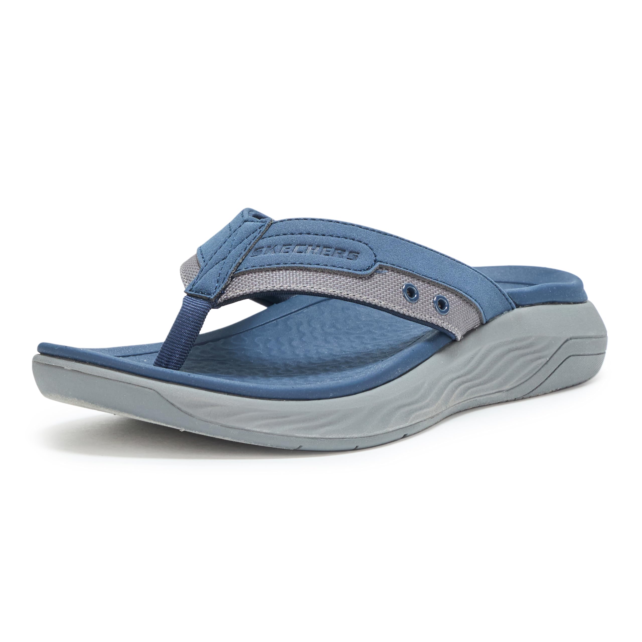 Photo 1 of Skechers Men's Silva-Falco Thong Sandal, NVY, 14