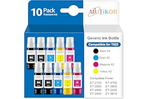 Compatible T522 Ink Bottles Combo Pack Replacement for t522 Ink Refill Bottles Work with ET-2720 ET-4700 ET-2803 ET-2800 ET-4