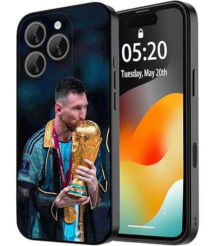 ZERMU For IPhone 15 Pro Max Case, Fashion Full Protection Soft Silicone TPU Shock Absorption Bumper Cover For IPhone 15 Pro Max 6.7 Inch, Lione%l Mess%i Soccer-10-Argentina Flag