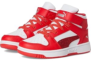 PUMA Unisex-Child Rebound Layup Mid Hook and Loop Shoes (Little Kid) Sneaker