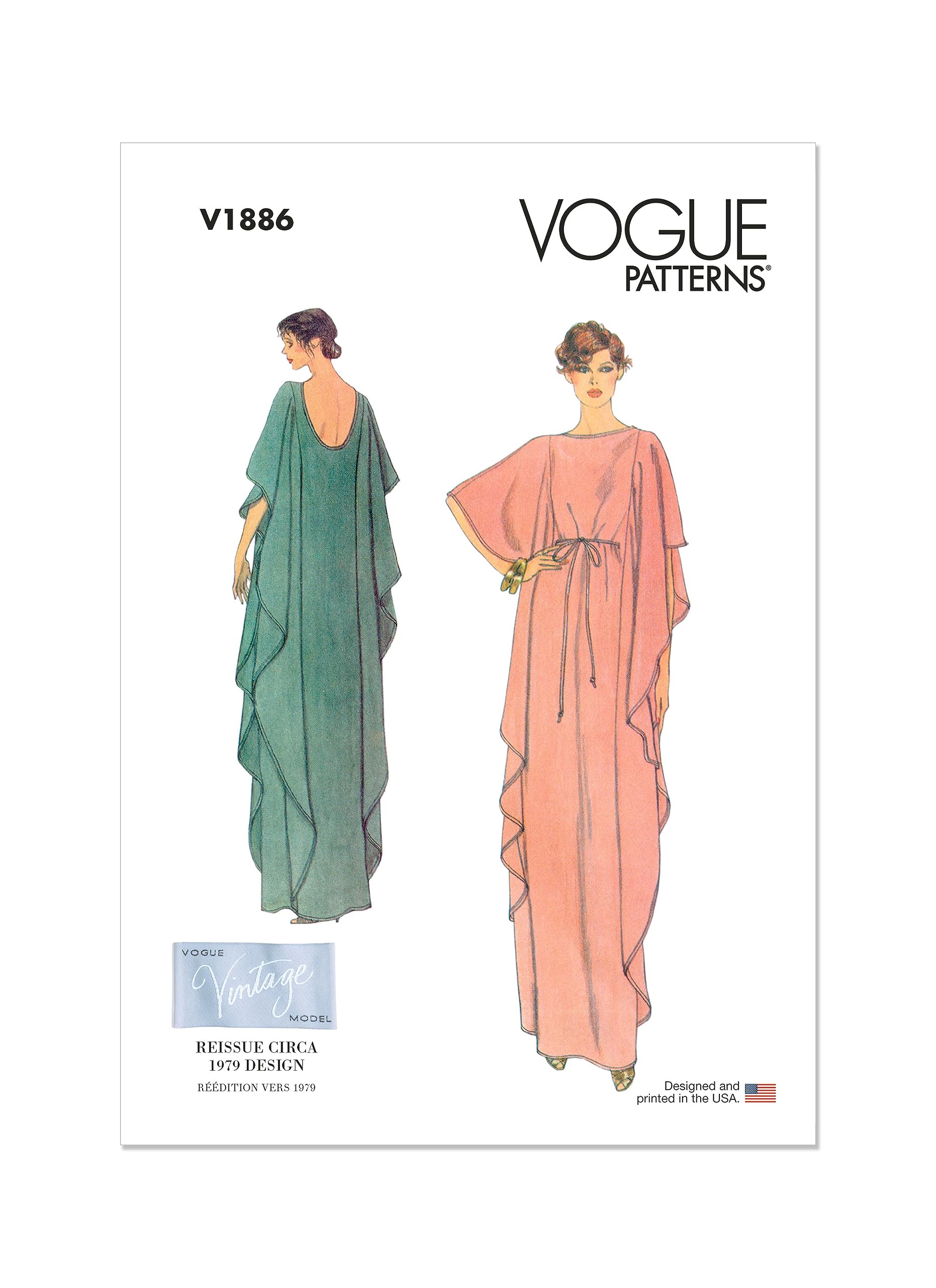 Vogue Patterns V1886A Misses Dress A (XS-S-M-L-XL-XXL)