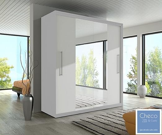 Modern Bedroom 2 Sliding Doors Wardrobe 6 Ft 8 Inch 204cm Choice