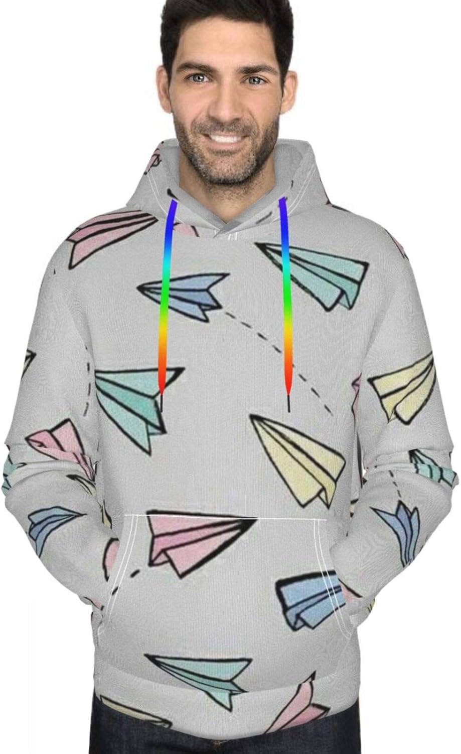 Amazon.com: Men's Pullover Fleece Hoodie Long Sleeve Hooded Sweatshirt 3D Graphic Unisex Hoodies 