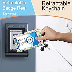 Badge Holder Retractable Badge Reel with Carabiner