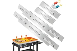 HONDONY Wind Guards for Blackstone 22 inch Griddle - Stainless Steel Magnetic Blackstone Griddle Accessories Protect Flame Hold Heat Save Gas Compatible with Rear Grease Cup Hood Side Shelf (Silver)