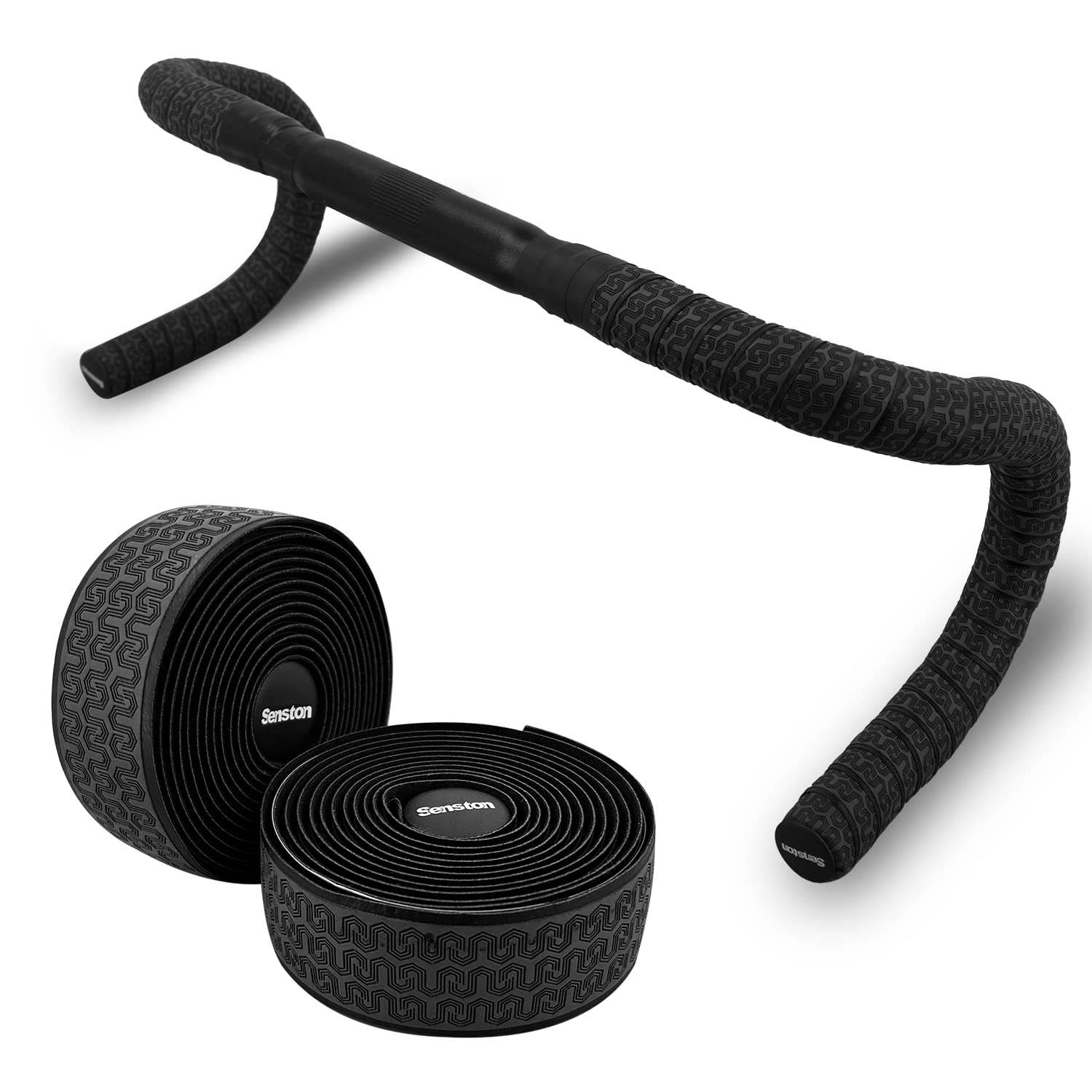 Senston Bike handlebar tape, Anti-slip Shock-Absorbent Cycling Handle Grips with Finish Tape and Handlebar Plugs