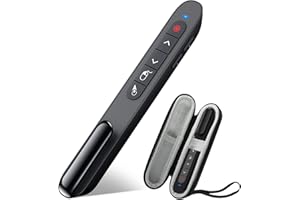 DINOSTRIKE Pointer Clicker for Presentation with Case, Air Mouse Wireless Presenter Remote Control Powerpoint Clicker Storage