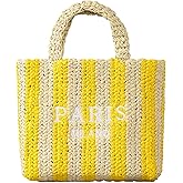 OWGSEE Straw Beach Bag for Women Summer Woven Tote Bag Packable Straw Purses and Handbags for Vacation Holiday
