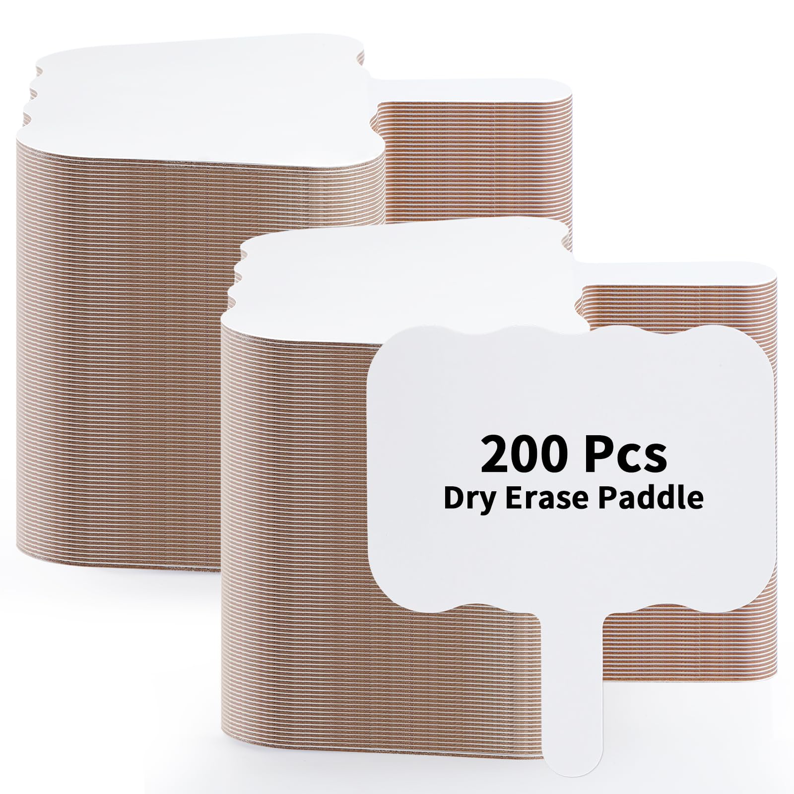 Photo 1 of Seajan 200 Pcs Dry Erase Answer Paddles for Classroom - Double Sided Small Whiteboards Bulk Set, Handheld Lapboards for Teachers, Students, School & Home Learning(Wave)