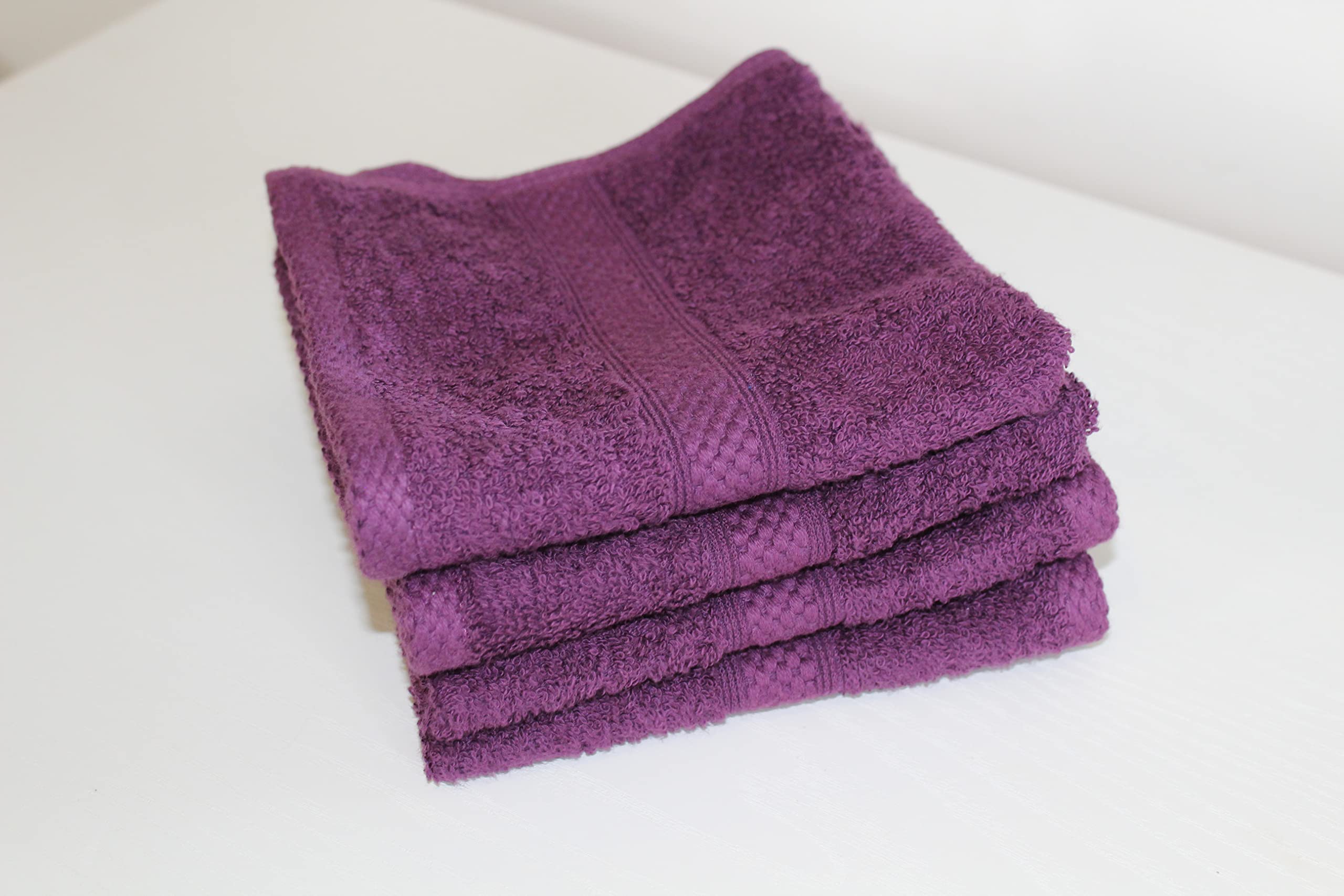 SHL Budget 100% Cotton Face Flannels 30 x 30 cm - 4 Pack (Aubergine)
