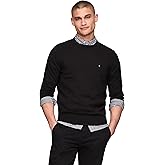 Tommy Hilfiger Mens Cotton Solid Crewneck Sweater Lightweight Pullover, Also Available in Big & Tall