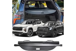 Volcaner Cargo Cover for 2025 2026 Chevrolet Chevy Equinox Accessories GMC Terrain Accessories 2025 2026,(Additional Cover with Strap) Carbon Fiber Texture Retractable Trunk Cover Privacy(Not for EV)