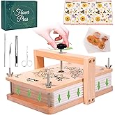 Aboofx Large Flower Press Kit, 11.8" x 8.3" 6 Layers Wood Flower Pressing kit with Storage Bags for Dried Flower Plant Wedding Bouquet Preservation Kits, DIY Art & Crafts Gift for Adult Craft Lovers