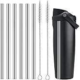 Mity rain 8PCS Metal Straw for Owala FreeSip Sway 30oz Water Bottle -Stainless Steel Straws for Owala Water Bottle (Stainless Steel)
