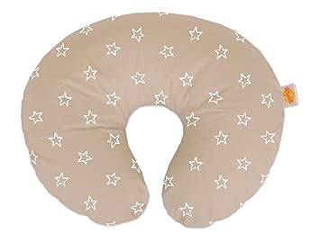 Theraline 594011202 Wynnie - das amerikanische Stillkissen inklusive Bezug, Sterne Cappuccino
