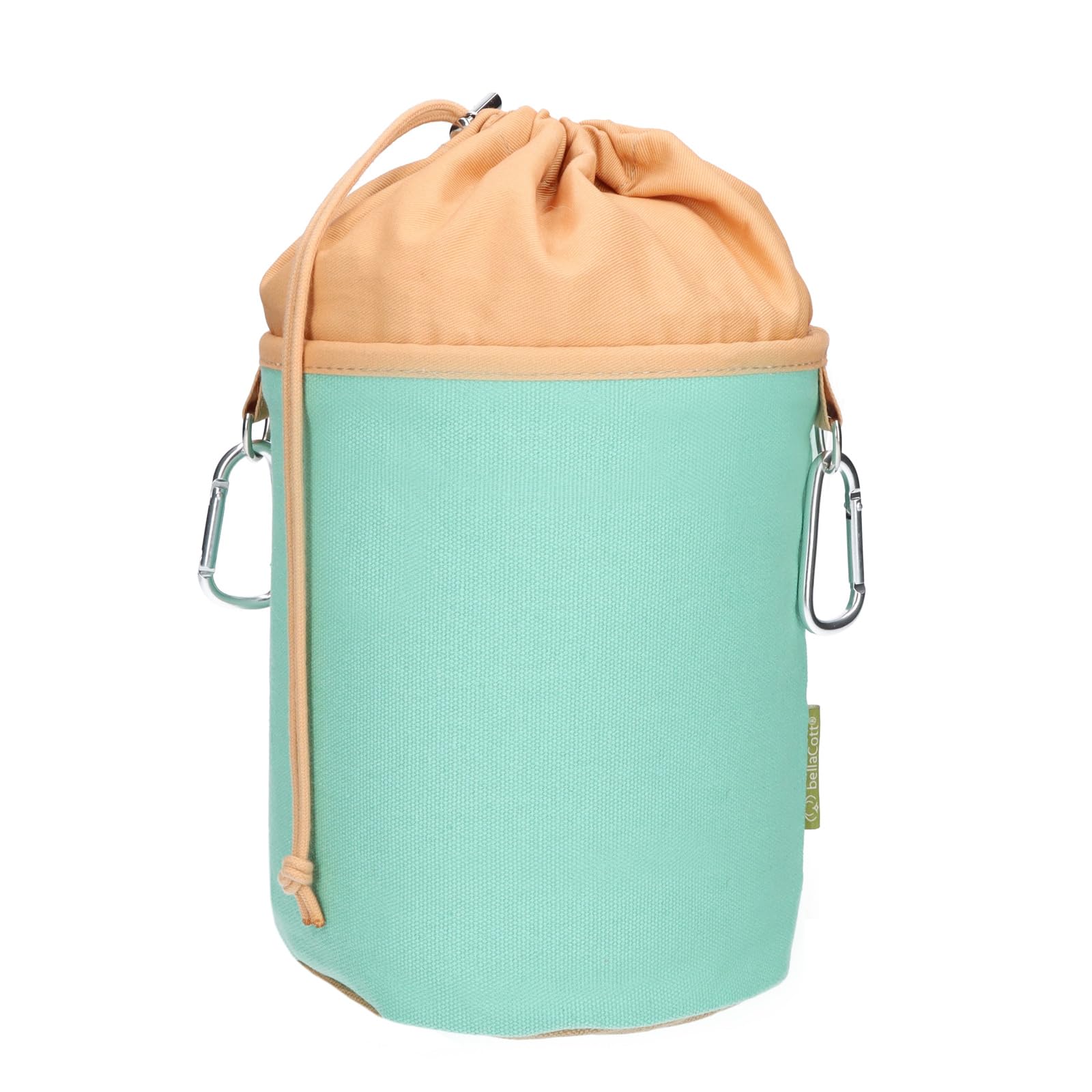 trendfinding Clothes Peg Bag Made of Canvas Fabric with 2 Carabiner Hooks for 200 Pegs, Extra Large and Sturdy, Green Ochre