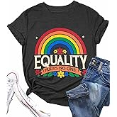 Pride Shirt for Women Rainbow Equality Hurts No One T-Shirt Short Sleeve LGBTQ Gay Tee Tops