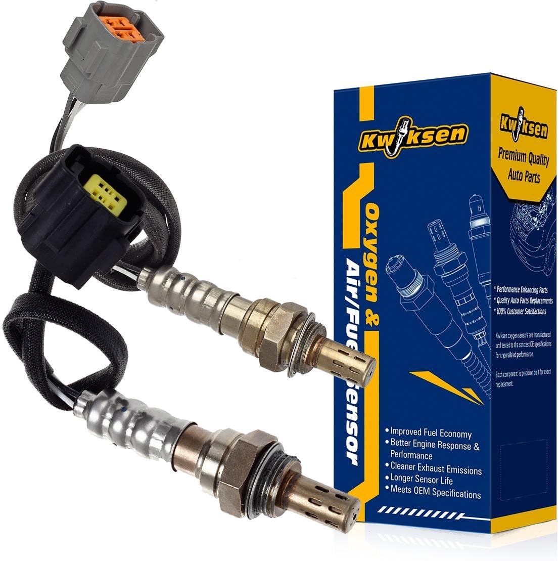 Kwiksen 2pcs Upstream and Downstream O2 Oxygen Sensor 234-4721 234-4752 Sensor 1 Sensor 2 Replacement for Mazda Protege L4-2.0L 2001 2002 2003