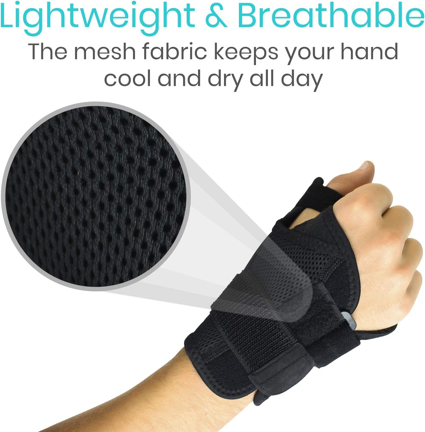 Vive Arthritis Thumb Splint - Thumb Spica Support Brace for Pain, Sprains, Strains, Arthritis, Carpal Tunnel & Trigger Thumb Immobilizer - Wrist Strap - Left or Right Hand (Black): Health & Personal Care