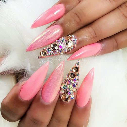 Triangle Shaped Nails amazon com aoraem 500pcs stiletto nail tips long shape natural half cover false nail art tips 10 size with bag beauty