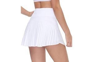 Jhsnjnr Skorts for Women Athletic Golf Skort with Shorts Pockets Casual Pleated High Waisted Tennis Skirt