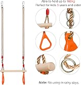 PELLOR Monkey Bars Trapeze Bar for Playground Swing Sets Orange view 3
