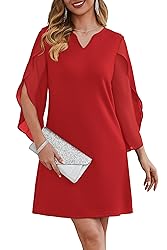RUMIA Cocktail Dresses for Women Flutter 3/4 Sleeve