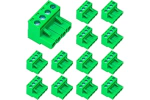 Keszoox 15 Pack 5.08mm Pitch Phoenix Type Connector 4 Pin PCB Screw Terminal Block