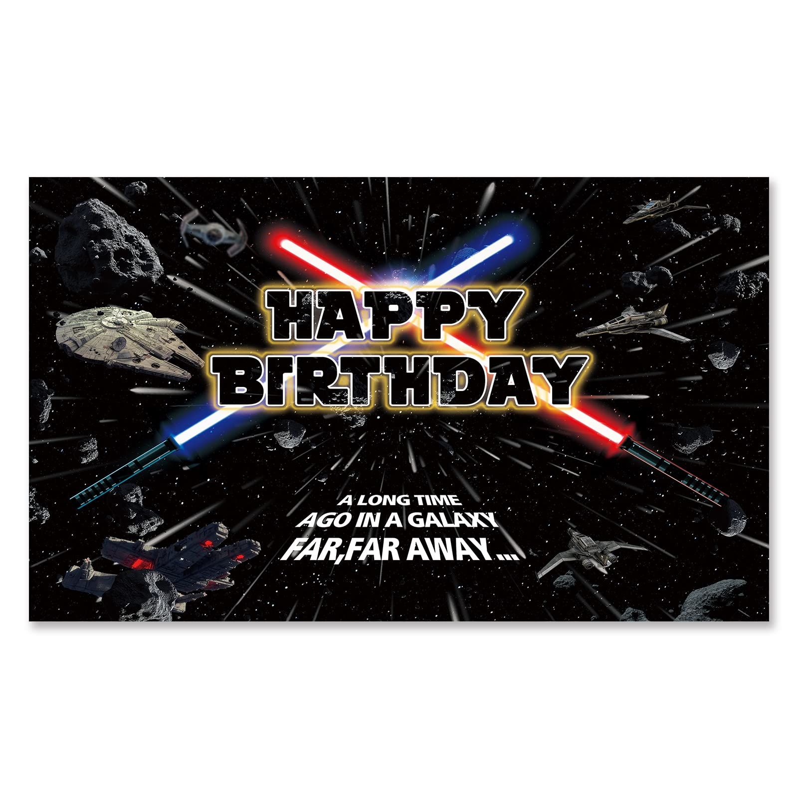 Photo 1 of Seasonwood Star Themed Backdrop for Baby Boys Kids Birthday Party Universe Wars Background Galaxy Photography Party Decorations Cake Table Banner Photo Booth Props Supplies Favor 5x3ft