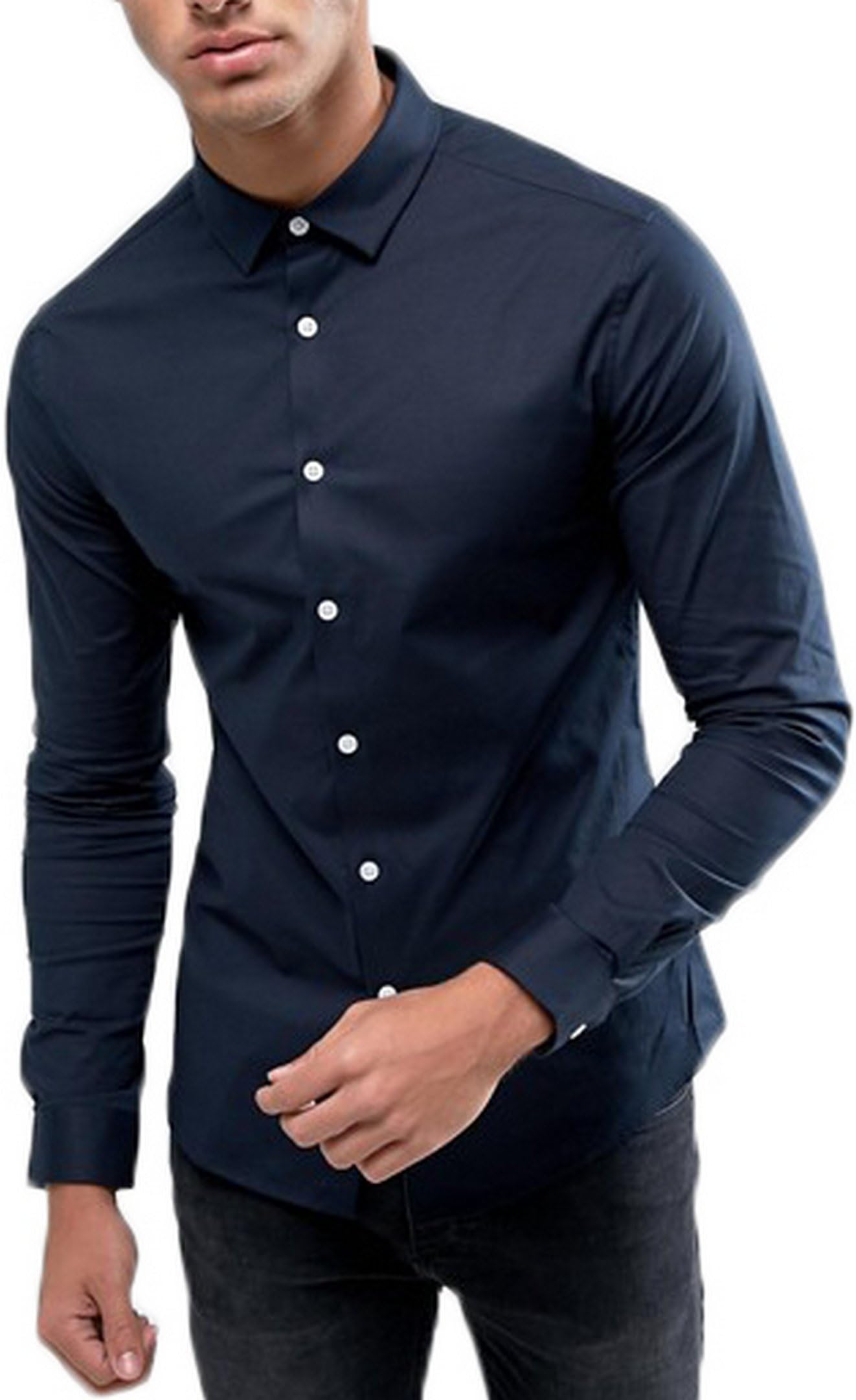 LITTLE MAN Men's Cotton Casual Shirt