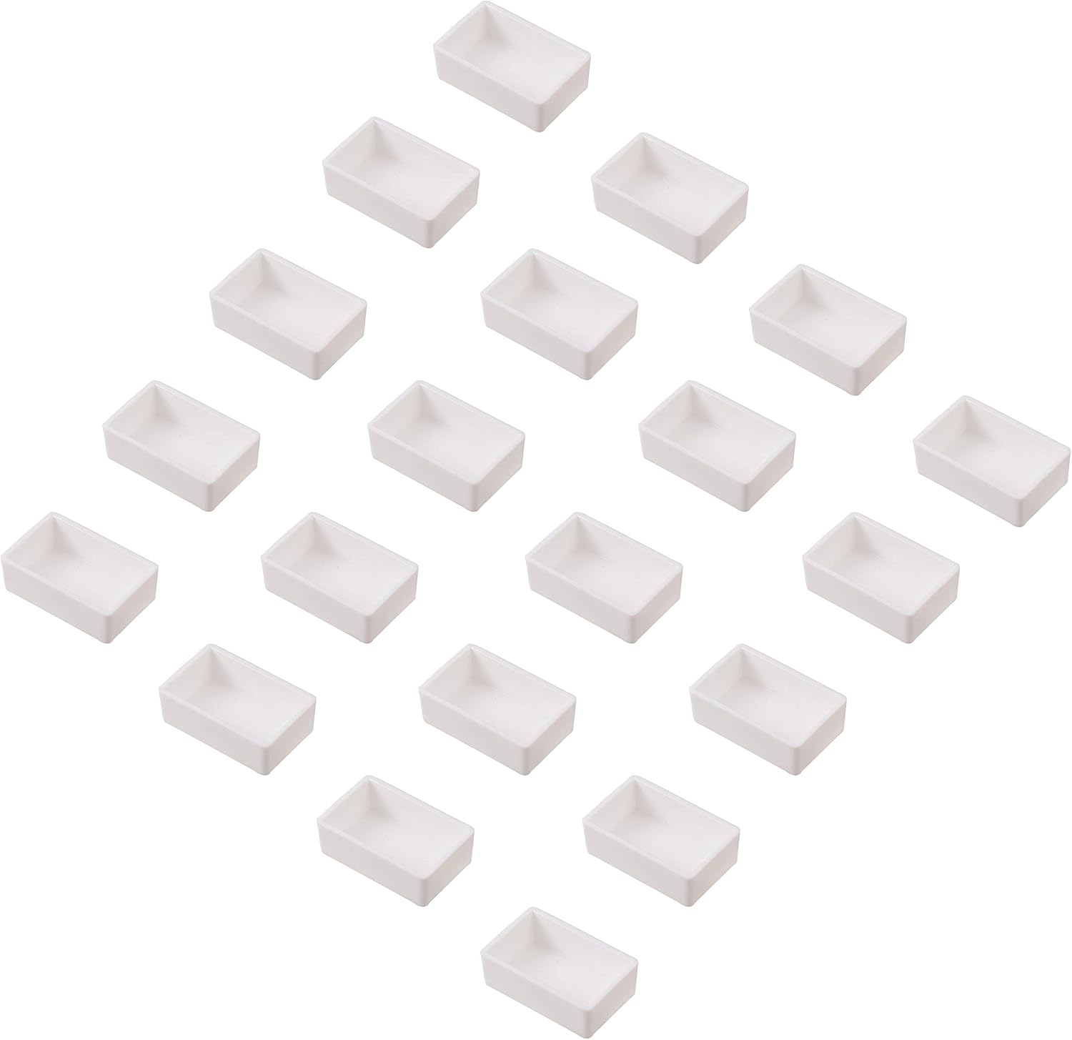 WANDIC Paint Pans, 100 PCS White Full Empty Pans for DIY Watercolor Oils 3.2 ml Capacity, Modern Style, Metal & Plastic, 3x1.9x1 cm