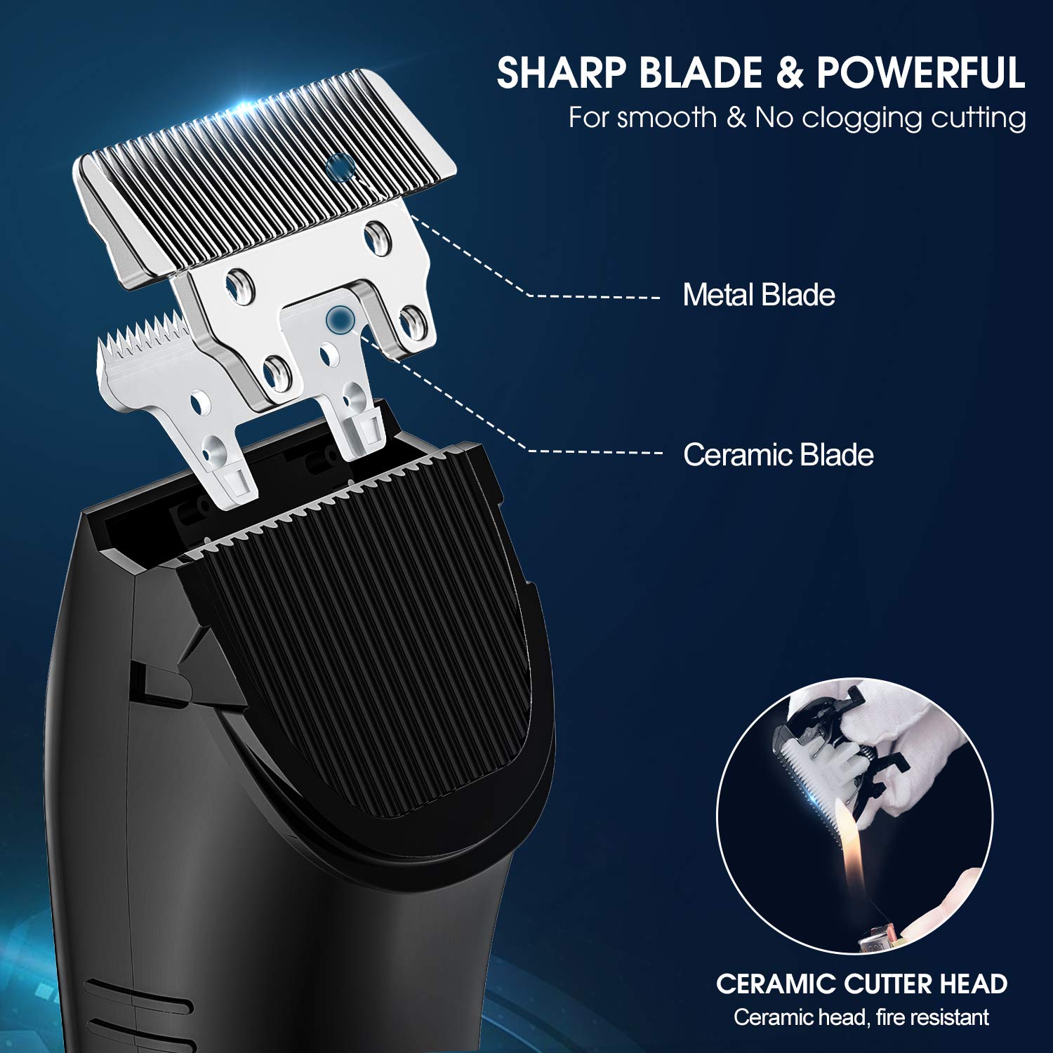 Mens Cordless Hair Clippers, Professional 5-in-1Rechargeable Hair Clippers Kit with Low Noise, Superior Long Service Life/Barbering/Grooming/Trimming, With LED Display Best Hair Clippers for Men : Beauty
