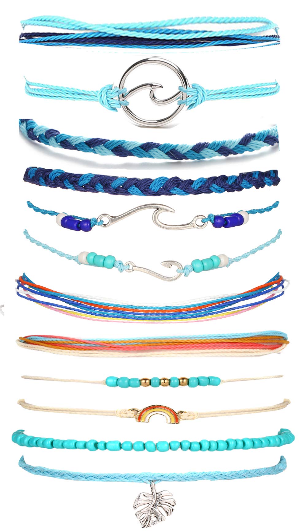 choice of all Cute Bracelets Sunflower Bracelet Boho Surfer Friendship Bracelet Adjustable String Blue Bracelet for Women Trendy Jewelry Gifts, Adjustable, Alloy, no gemstone