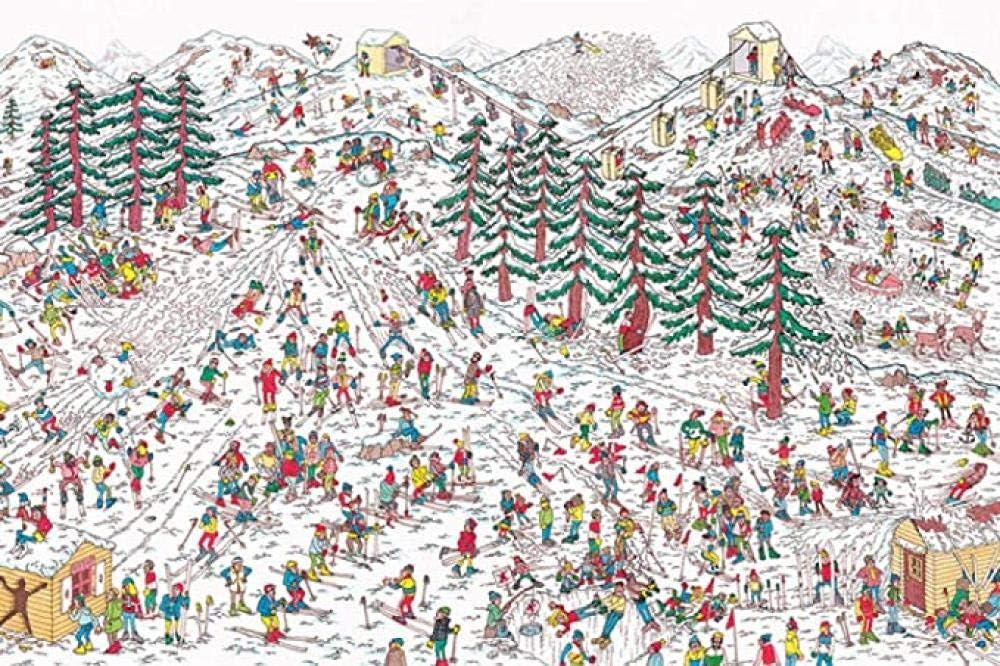 Dingyl Funny Puzzles for Adults,Games -Ski Field Cartoon-1000 Piece Jigsaw Puzzle