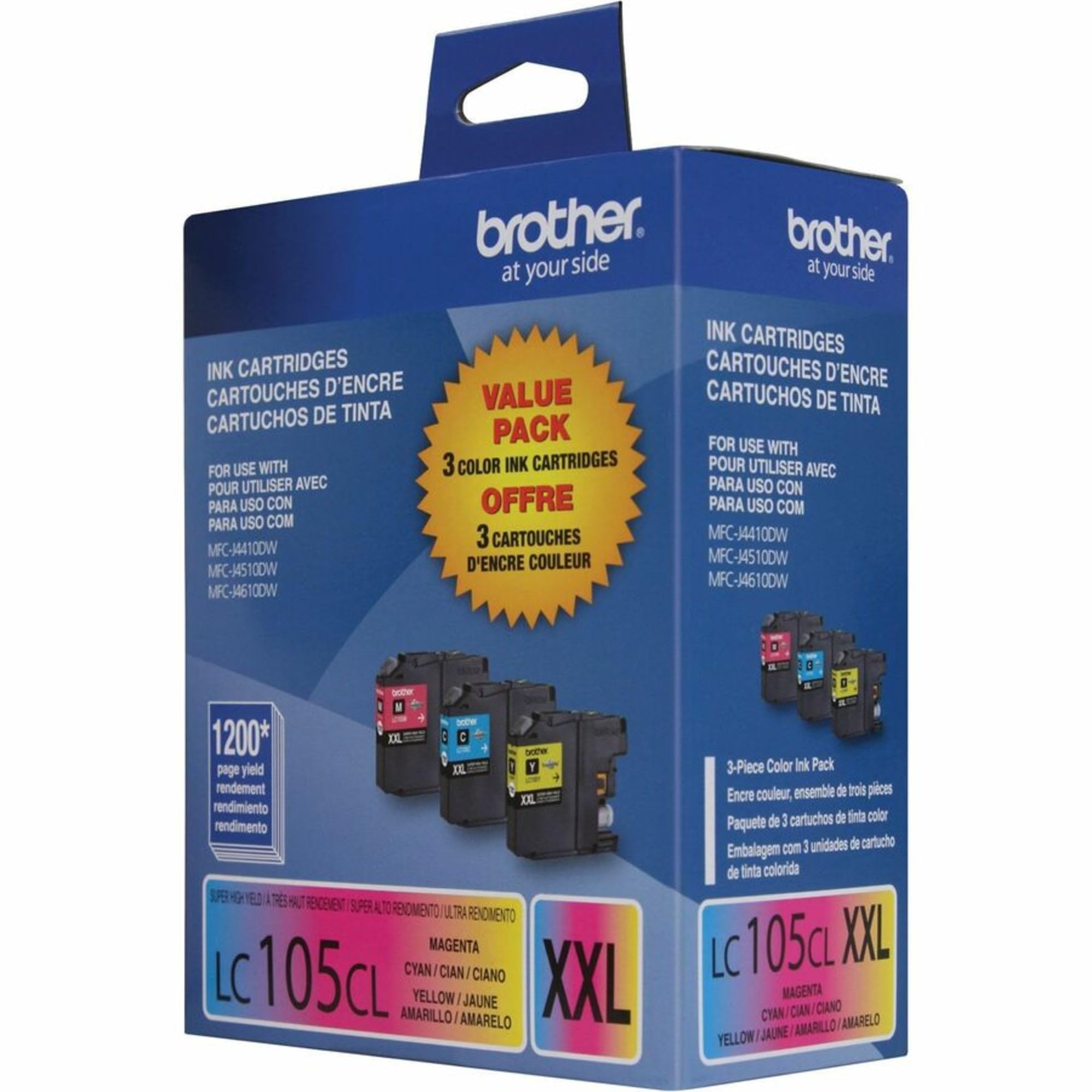 Brother Printer LC1053PKS Ink, Cyan, magenta, yellow