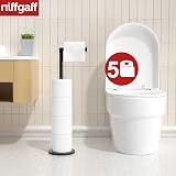 Niffgaff Free-standing Toilet Roll Holder Stainless Steel Matte Black view 3