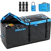 Mockins 25 Cu Ft Heavy Duty Waterproof Cargo Bag for Hitch Carrier &amp; Truck | 60"x24"x31" Weatherproof Vinyl Trailer Hitch Cargo Carrier Bag | Vehicle Soft-Shell Carriers Set with Straps, Lock, &amp; Case