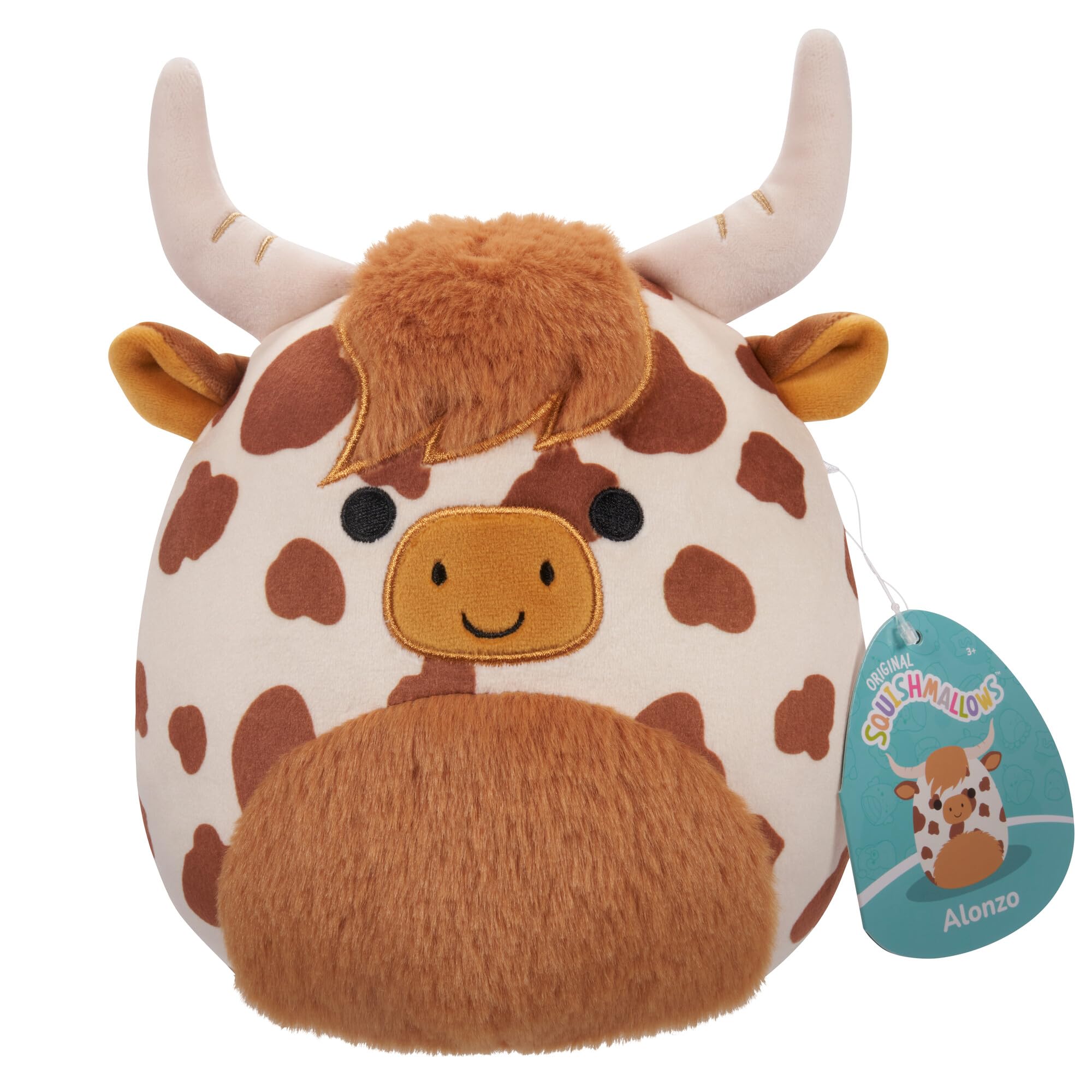Squishmallows Original 7.5-Inch - Alonzo the Brown and White Highland Cow