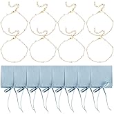 Haceolhada 8Pack Bridesmaid Proposal Gifts Bridesmaid Bracelets & Microfiber Jewelry Pouches Gold Pearl Bracelets for Women Microfiber Jewelry Bags Brides Gift for Wedding Bridal Shower