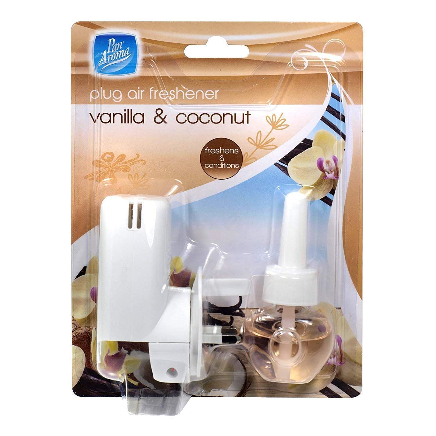 Pan Aroma Plug In Air Freshener - Vanilla & Coconut Scents, White