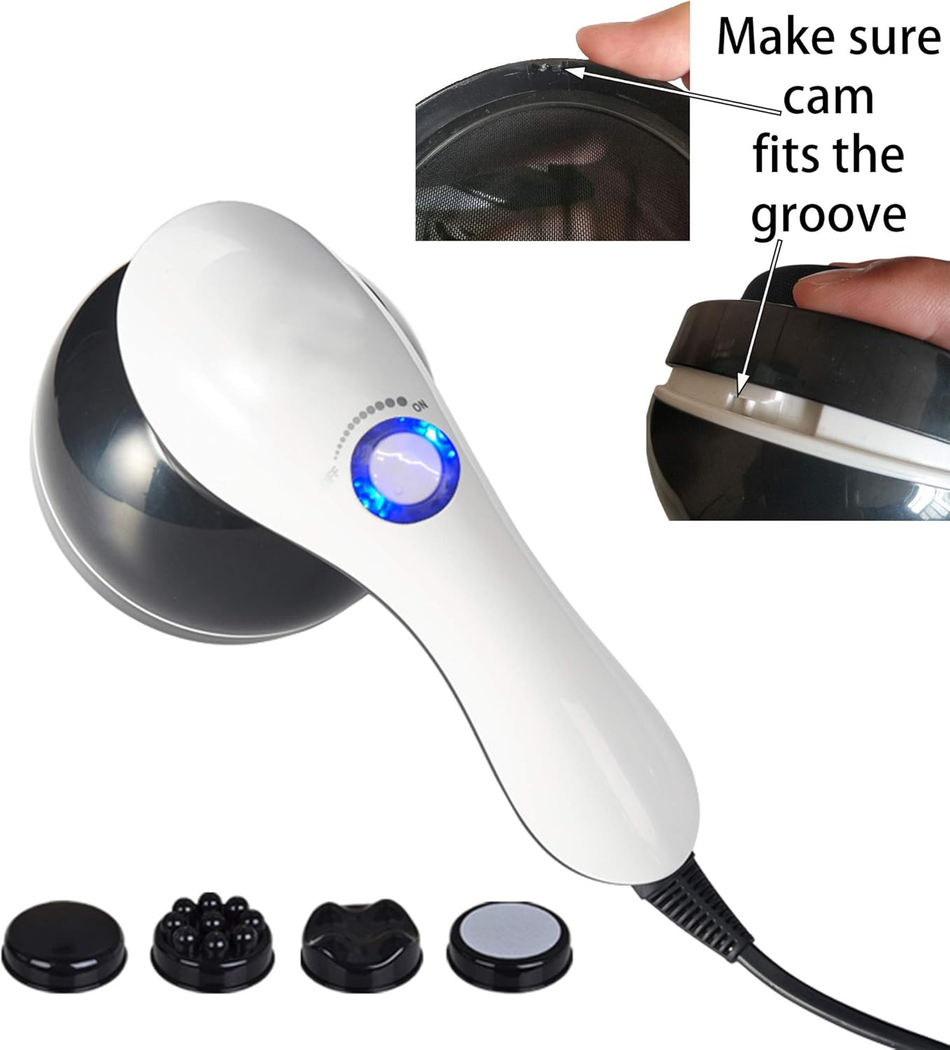 Handheld-Cellulite Massager, Body Sculpting-Machine Full Body Massager Hand Held Back-Massager Electric Foot Massager, Body Shaper for Women, Celulitis-Remover Machine with 4 Massage Wand Attachment: Health & Personal Care