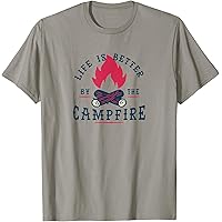 Life is better around the campfire - camping t Vector Image