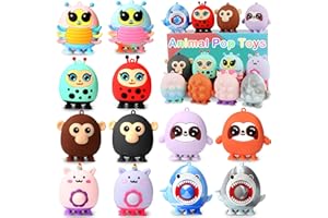 KISSFREE Pop Party Favors for Kids,3D Pop Animals Its Fidget Toys,Silicone Animal Suction Toys,Birthday Gifts for Boys & Girls,Goodie Bag Stuffers,Pinata Stuffers,Carnival Prizes,Treasure Chest for Kids Prizes