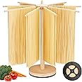Fosvrde Rotary Pasta Drying Rack, Large Wood Pasta Rack for Homemade Fresh Noodle, Collapsible Noodle Dryer Rack for Spaghetti, Fettuccine, Spaghetti Bolognese