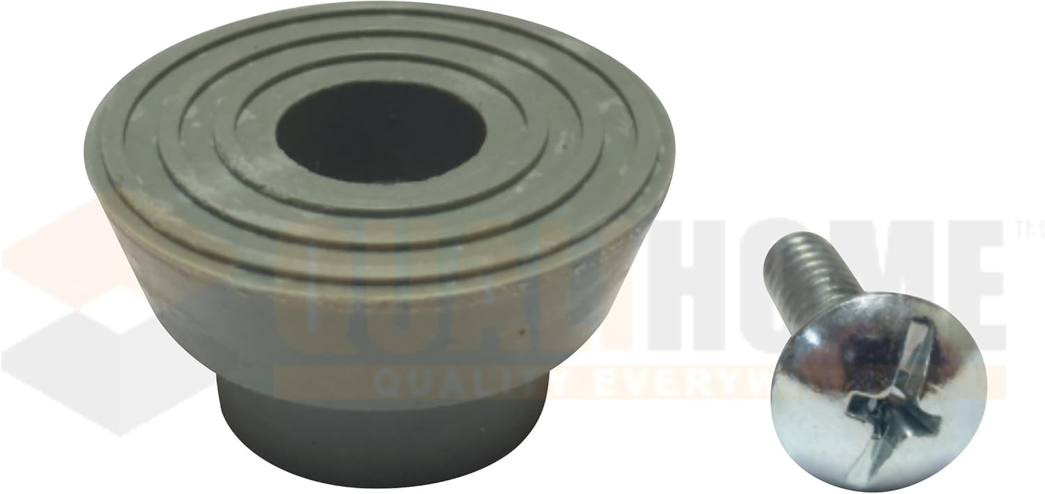 Replacement Rubber Tip for Kickdown/Drop Down Door Stop Holder, Grey, 10 Pack