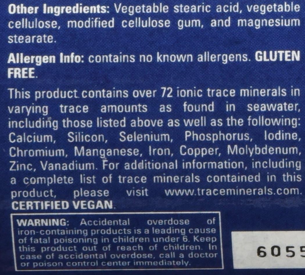 CONCENTRACE Trace Mineral Tablets 90 tab. PH Buffer, Magnesium, Ionic, Vegan, Gluten Free, Hydration, Electrolytes.: Health & Personal Care